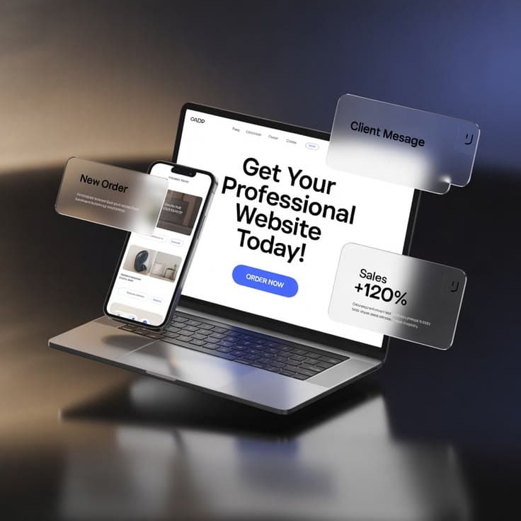 Een website op laptop en telefoon, gebouwd door Oosterom Studio